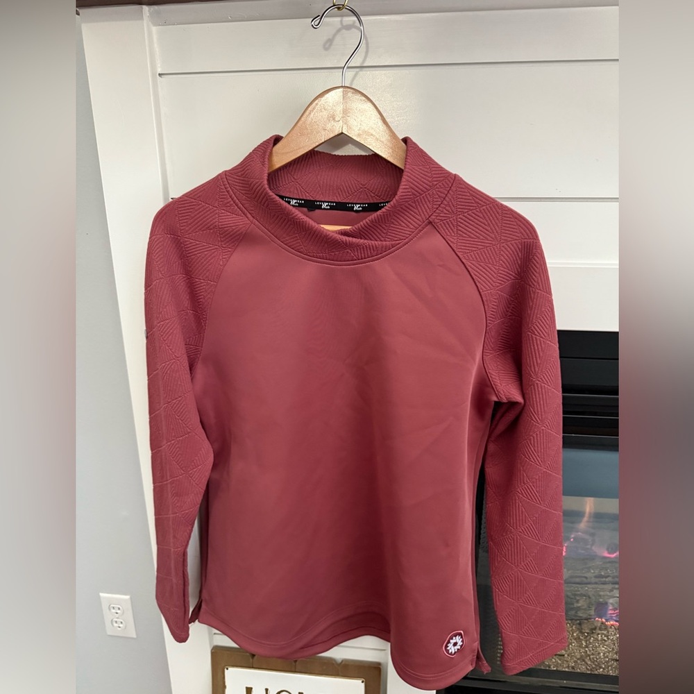 Women's L Mauve Level Wear Verve Sweatshirt Textured Sleeves & unique